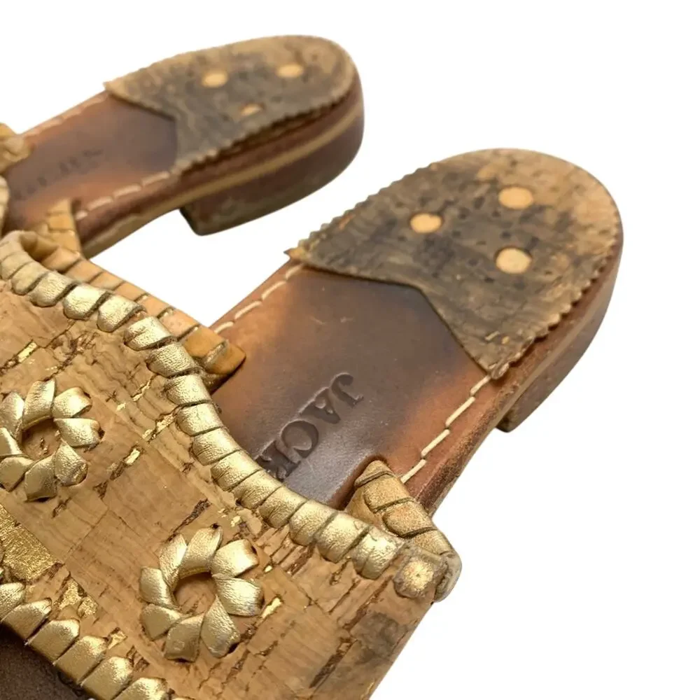 JACK ROGERS Cork HAMPTONS Flip Flops Sandals sz 8